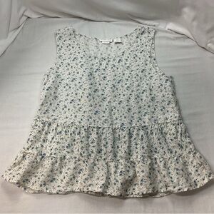 Shabby‎ Chic NWT Women's Pink with Blue Floral Sleeveless Top Blouse, Size S